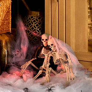 40cm Human Skeleton For Halloween Decoration Realistic Skull Bones Model Halloween Party Home Decor Haunted House Horror Props acacuss