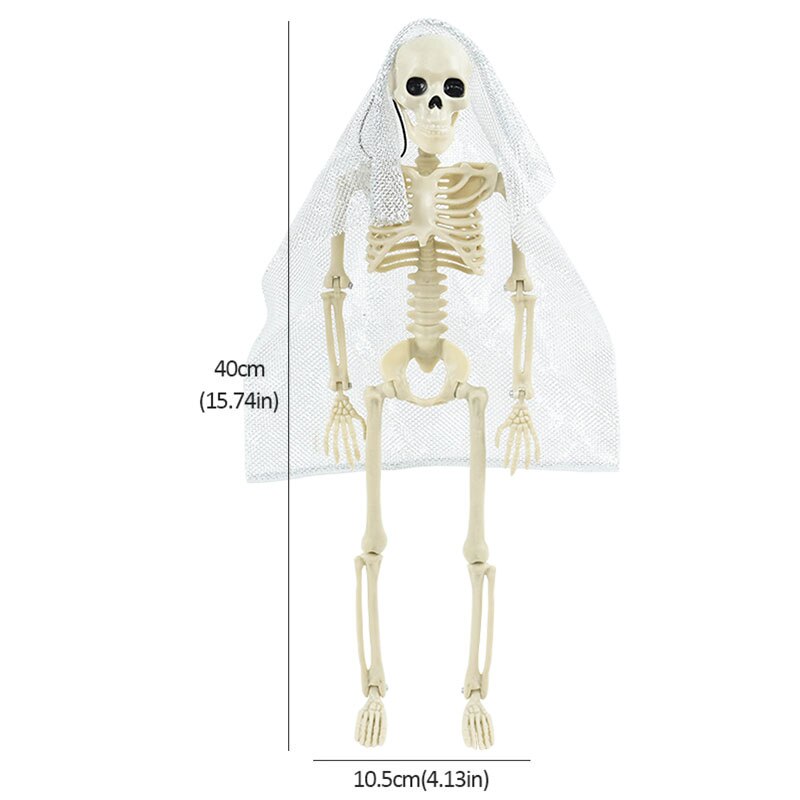 40cm Human Skeleton For Halloween Decoration Realistic Skull Bones Model Halloween Party Home Decor Haunted House Horror Props acacuss
