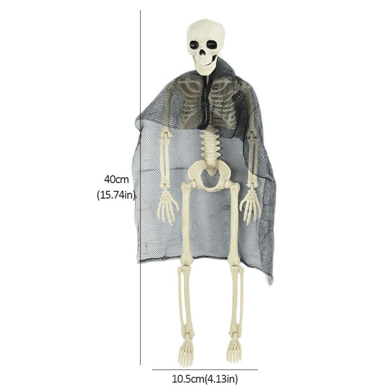 40cm Human Skeleton For Halloween Decoration Realistic Skull Bones Model Halloween Party Home Decor Haunted House Horror Props acacuss