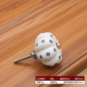 40mm Ceramic Single Hole Handle European Antique Mediterranean Drawer Pulls Cabinet Knobs Wardrobe Shoe Cabinet Door Handles acacuss