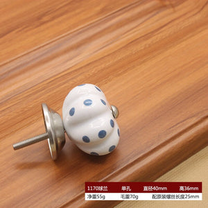 40mm Ceramic Single Hole Handle European Antique Mediterranean Drawer Pulls Cabinet Knobs Wardrobe Shoe Cabinet Door Handles acacuss