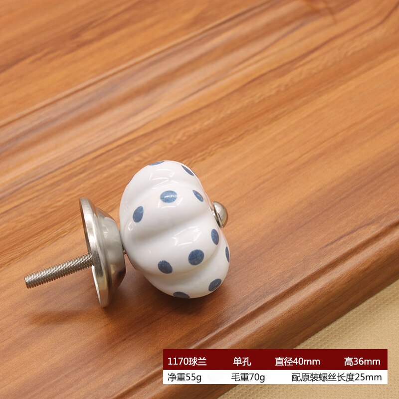 40mm Ceramic Single Hole Handle European Antique Mediterranean Drawer Pulls Cabinet Knobs Wardrobe Shoe Cabinet Door Handles acacuss