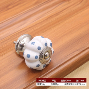 40mm Ceramic Single Hole Handle European Antique Mediterranean Drawer Pulls Cabinet Knobs Wardrobe Shoe Cabinet Door Handles acacuss