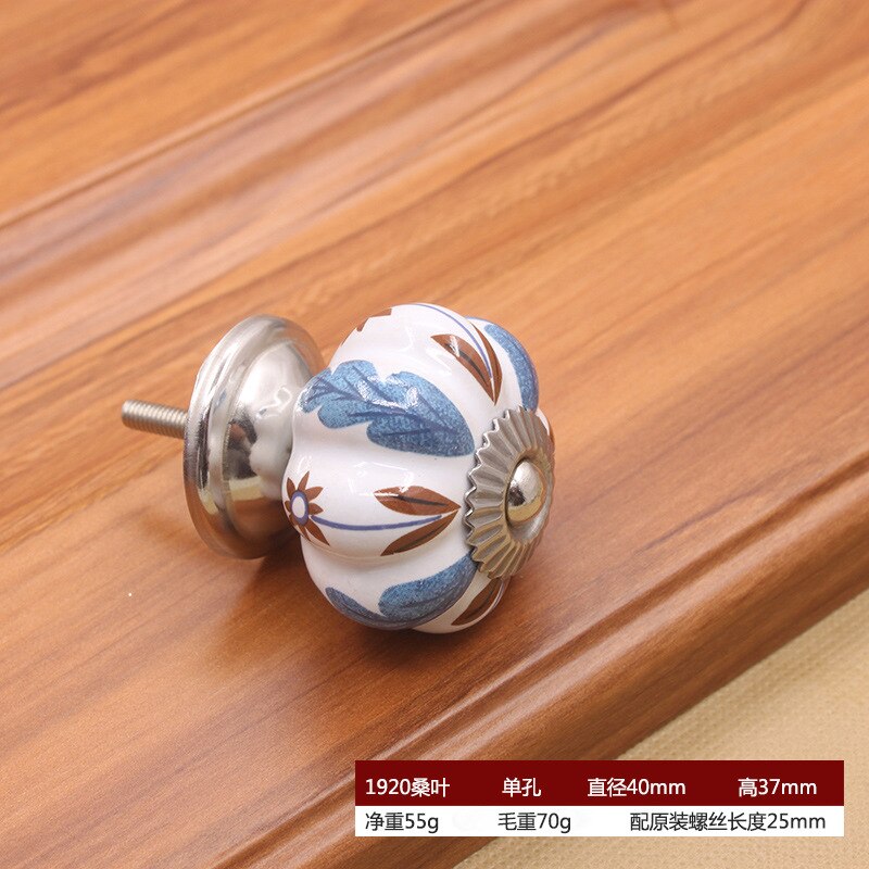 40mm Ceramic Single Hole Handle European Antique Mediterranean Drawer Pulls Cabinet Knobs Wardrobe Shoe Cabinet Door Handles acacuss