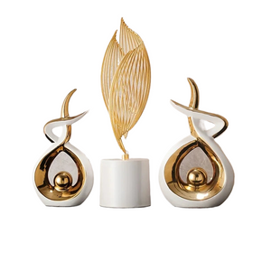Ceramics Statue Exquisite Home Decor Modern Abstract Art Statue Ornaments Sculpture Decoration for Living Room Table Centerpiece acacuss