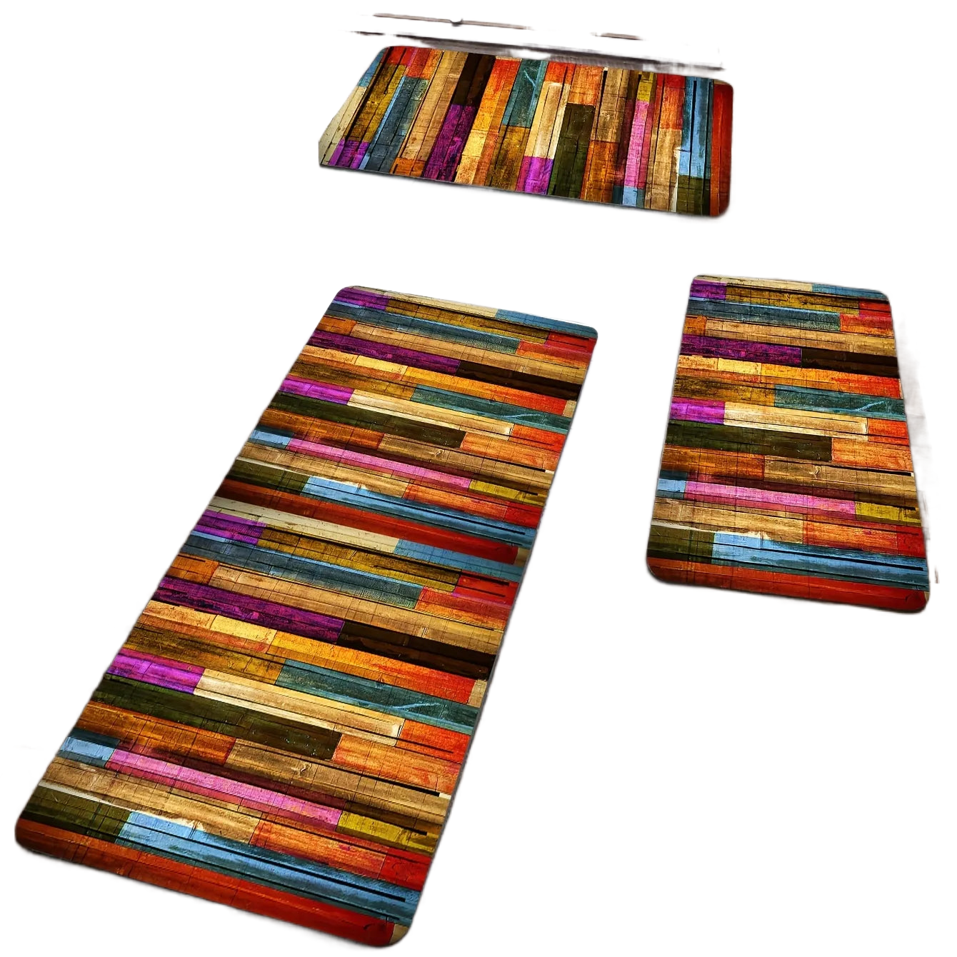 1pc, Colorful Geometric Printed Floor Mat, Home Kitchen Non-slip Oil-proof Floor Mat, Kitchen Indoor Floor Runner Rug acacuss