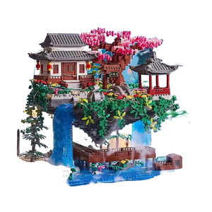 3320PCS Blocks Tree House Diamond Building Garden Architecture Waterfall Light DIY Bricks Cherry Blossom Toy For Kids Adult Gift acacuss