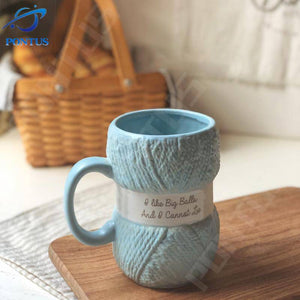 450ML Colorful Wool Ceramics Mugs with Handle Coffee Milk Tea Cups Home Office Drinkware Porcelain Mug Breakfast Cup Girls Gifts acacuss