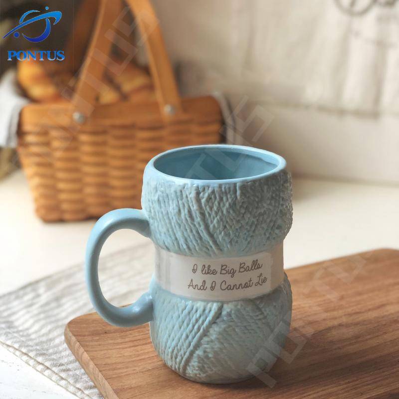 450ML Colorful Wool Ceramics Mugs with Handle Coffee Milk Tea Cups Home Office Drinkware Porcelain Mug Breakfast Cup Girls Gifts acacuss