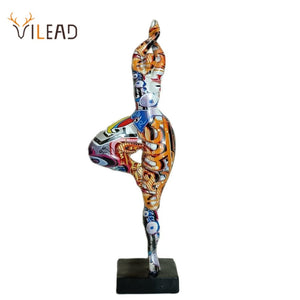 46cm Tall Colorful Charming Abstract Lady Sculpture Woman Beauty Statue Interior Entrance Home Living Room Decoration Art acacuss