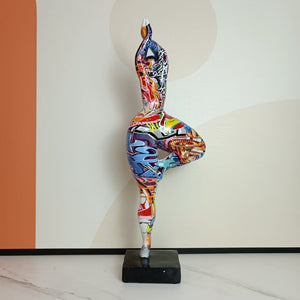 46cm Tall Colorful Charming Abstract Lady Sculpture Woman Beauty Statue Interior Entrance Home Living Room Decoration Art acacuss