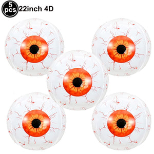 4D 22inch Halloween Foil Inflatable Eyeball Decoration Spooky Halloween Party Supplies Eyeball Balloons Halloween Home Decors acacuss