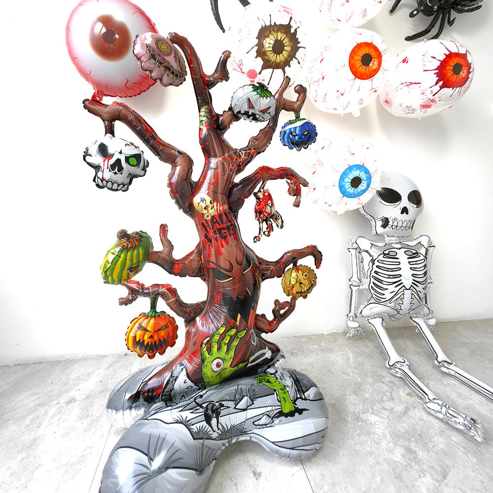 4D 22inch Halloween Foil Inflatable Eyeball Decoration Spooky Halloween Party Supplies Eyeball Balloons Halloween Home Decors acacuss