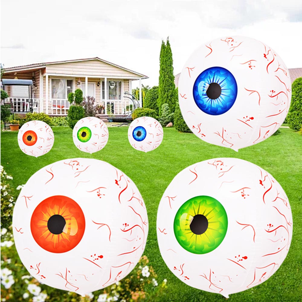 4D 22inch Halloween Foil Inflatable Eyeball Decoration Spooky Halloween Party Supplies Eyeball Balloons Halloween Home Decors acacuss