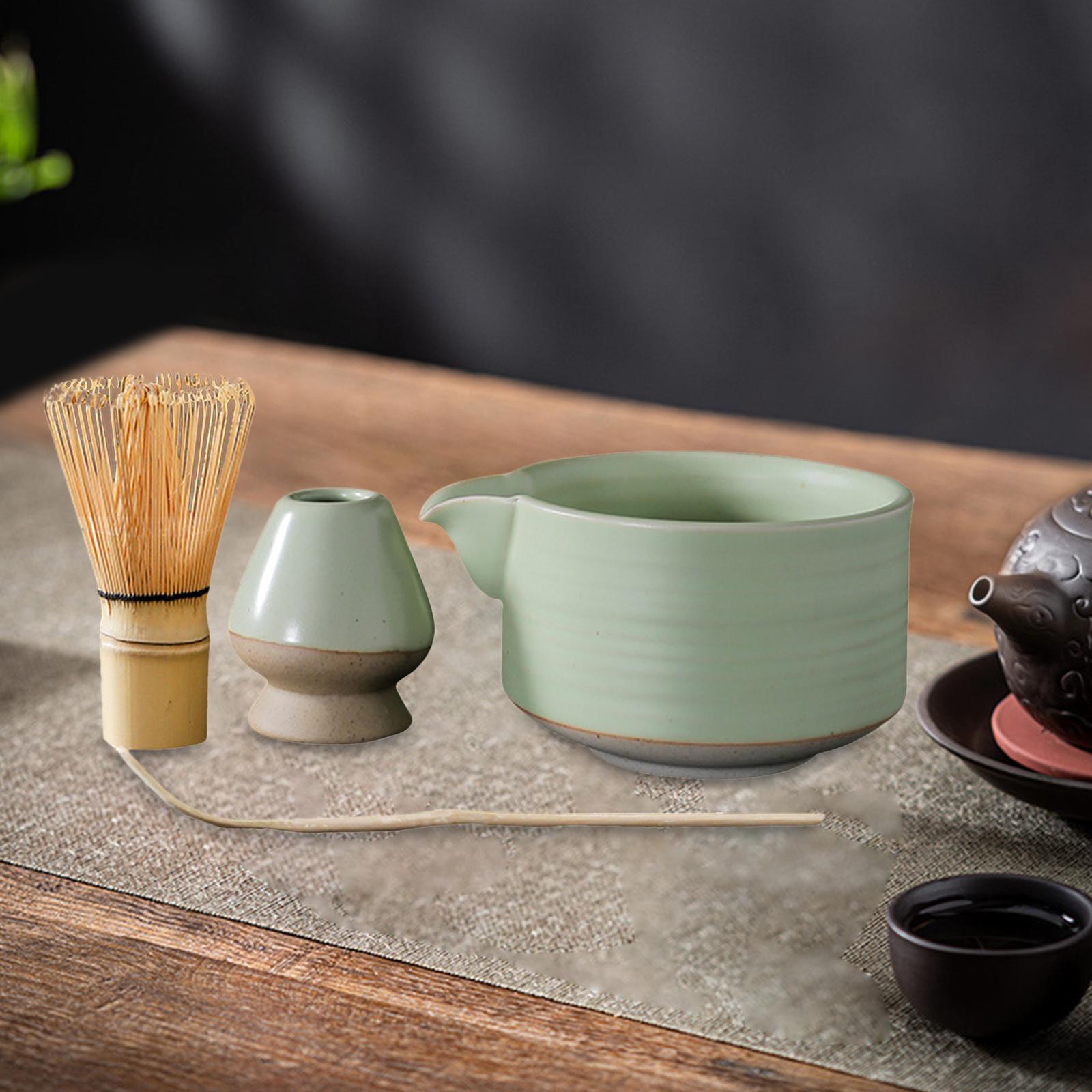 4Pcs Bamboo Matcha Whisk and Holder Bowl for Beginner acacuss