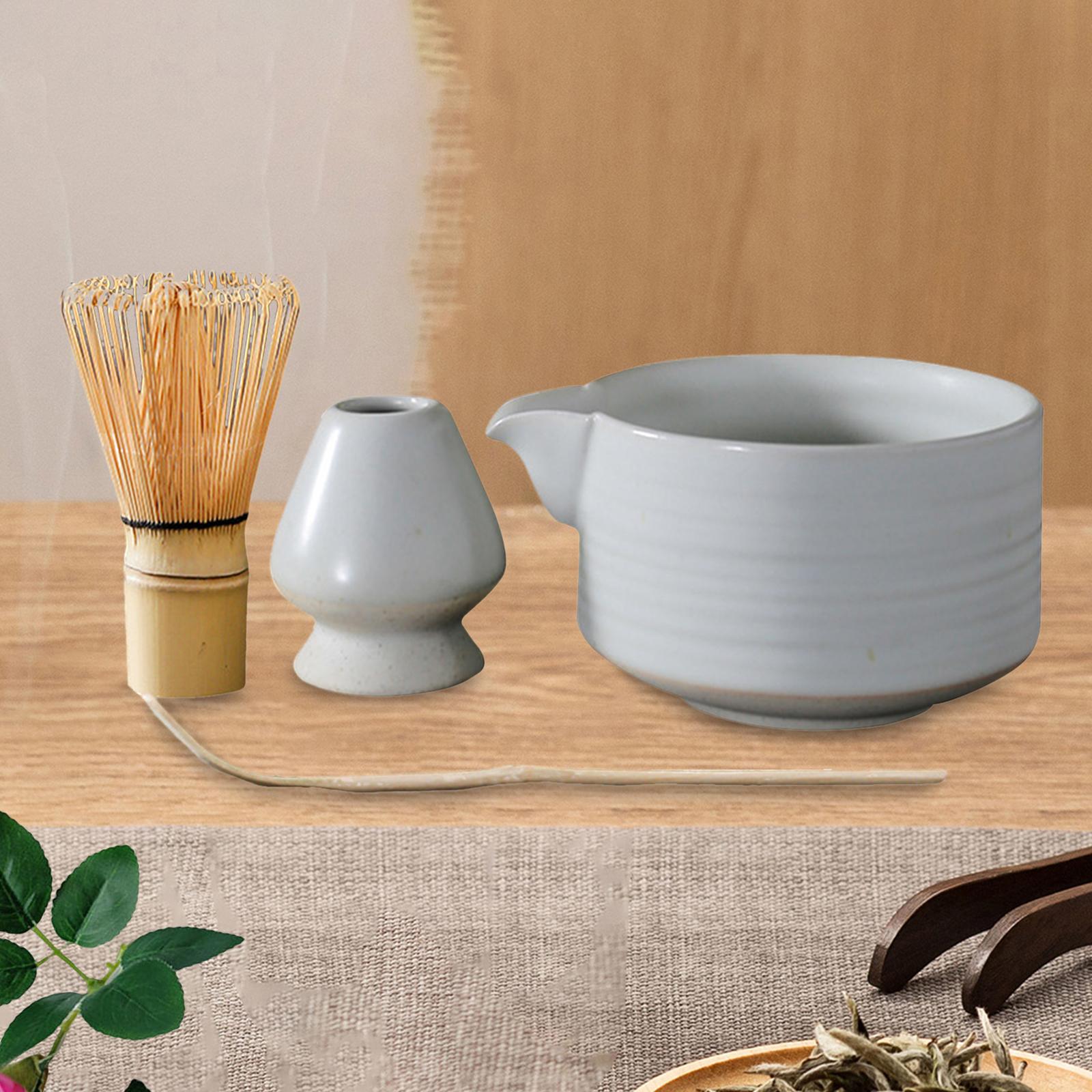 4Pcs Bamboo Matcha Whisk and Holder Bowl for Beginner acacuss