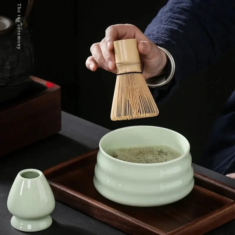 4pcs Japanese Matcha Set Safe Bamboo Whisk Teaspoon Tea Sets Indoor Beverage Shop Tea-making Tools Accessories acacuss
