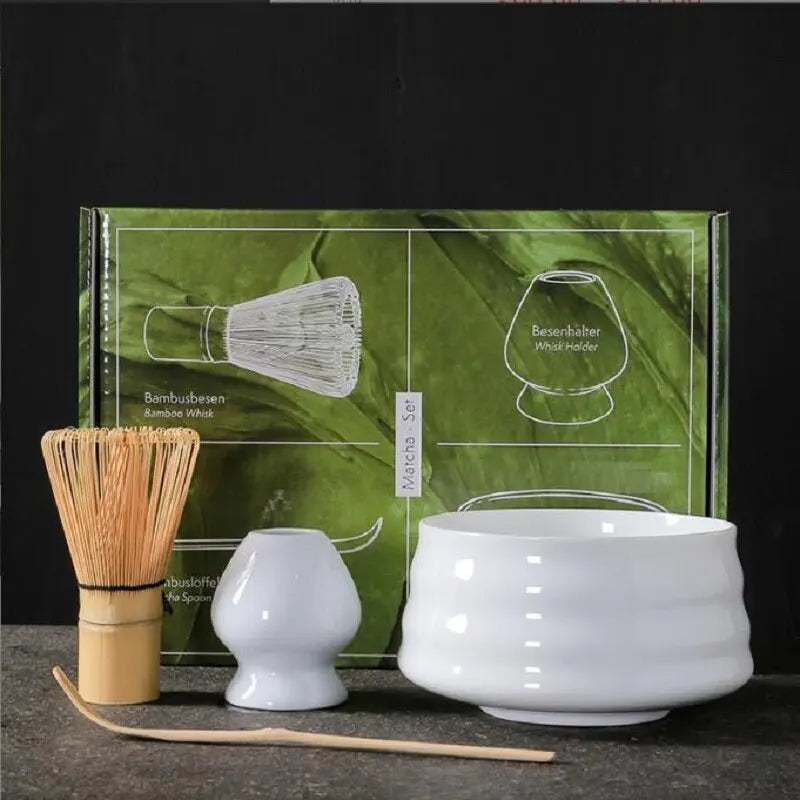 4pcs Japanese Matcha Set Safe Bamboo Whisk Teaspoon Tea Sets Indoor Beverage Shop Tea-making Tools Accessories acacuss