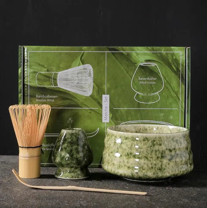 4pcs Japanese Matcha Set Safe Bamboo Whisk Teaspoon Tea Sets Indoor Beverage Shop Tea-making Tools Accessories acacuss