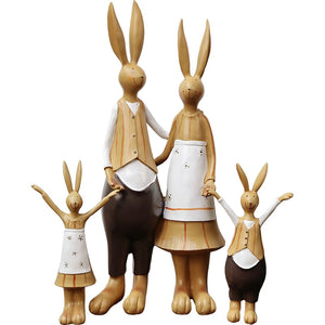 4pcs Rabbit Resin Figurines Easter Gift for Kids Easter Decoration for Home New 2023 acacuss