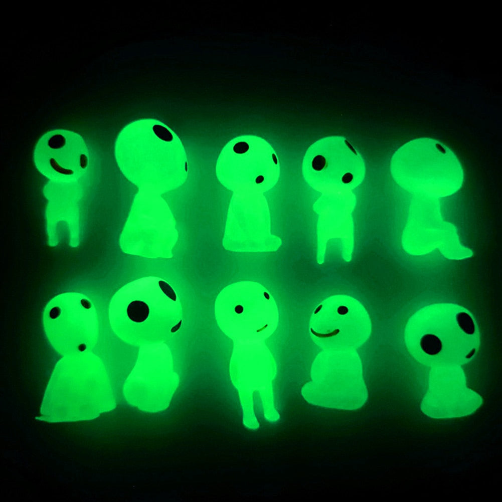 5/10Pcs Green/Blue Luminous Alien Elves Spirit Micro Landscape Figure Ornament Glowing Miniature Gardening Potted Decor Home acacuss