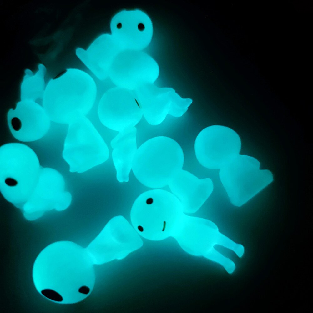 5/10Pcs Green/Blue Luminous Alien Elves Spirit Micro Landscape Figure Ornament Glowing Miniature Gardening Potted Decor Home acacuss