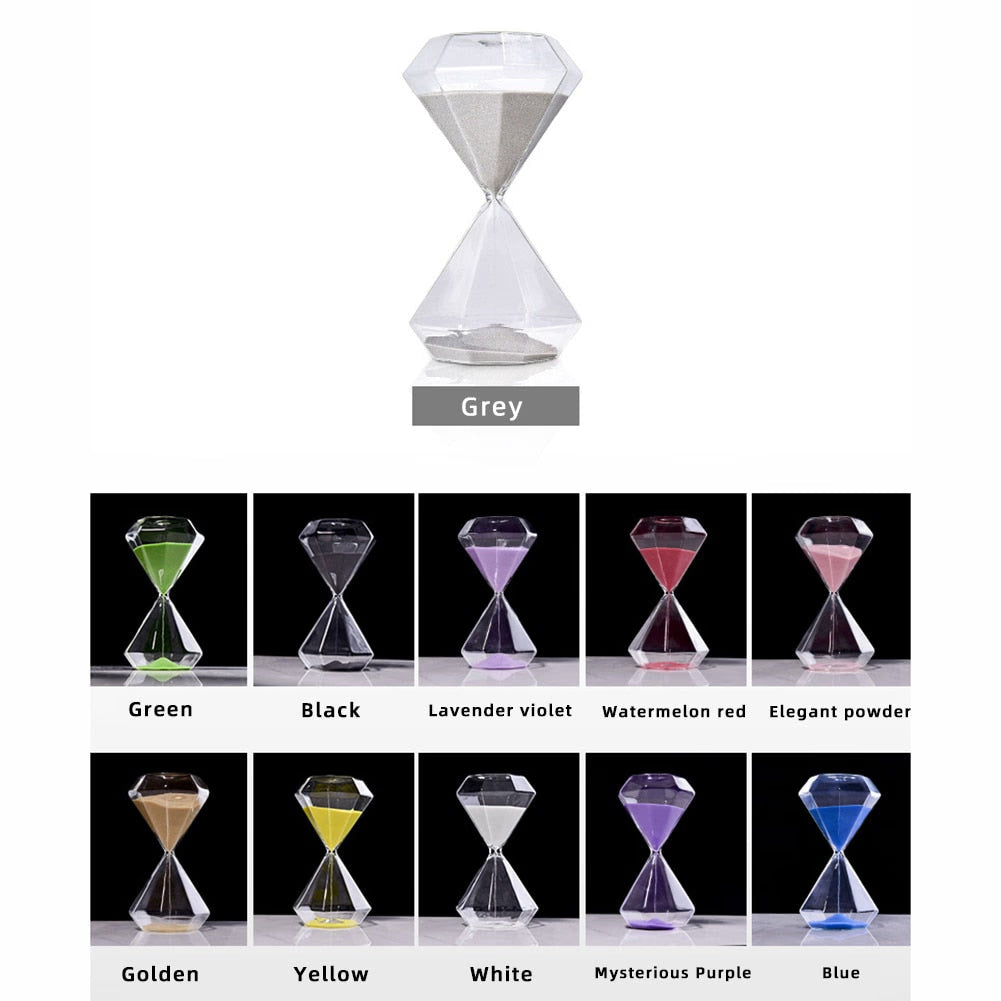 5-60 Minutes Diamond Sand Clock Hourglass Sandglass Children Gift Sand Timer Home Decoration Available in Multiple Color Options acacuss