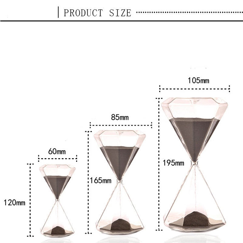 5-60 Minutes Diamond Sand Clock Hourglass Sandglass Children Gift Sand Timer Home Decoration Available in Multiple Color Options acacuss