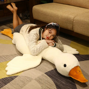 50-130cm White Goose Toy Stuffed Lifelike Big Wings Duck Hug Massage Throw Pillow Boyfriend Cushion For Girl acacuss