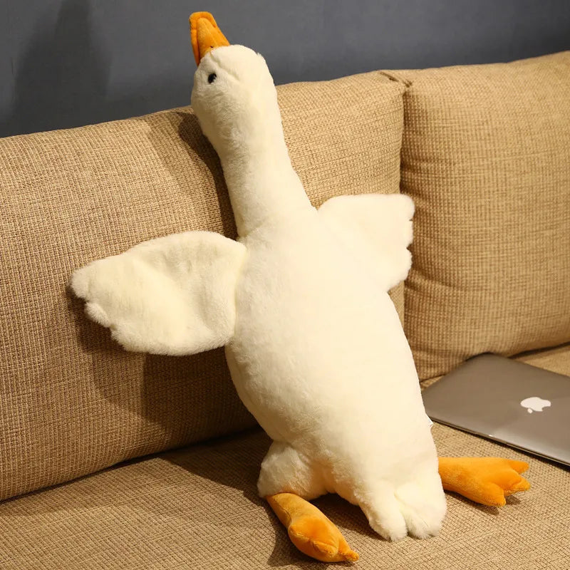50-130cm White Goose Toy Stuffed Lifelike Big Wings Duck Hug Massage Throw Pillow Boyfriend Cushion For Girl acacuss