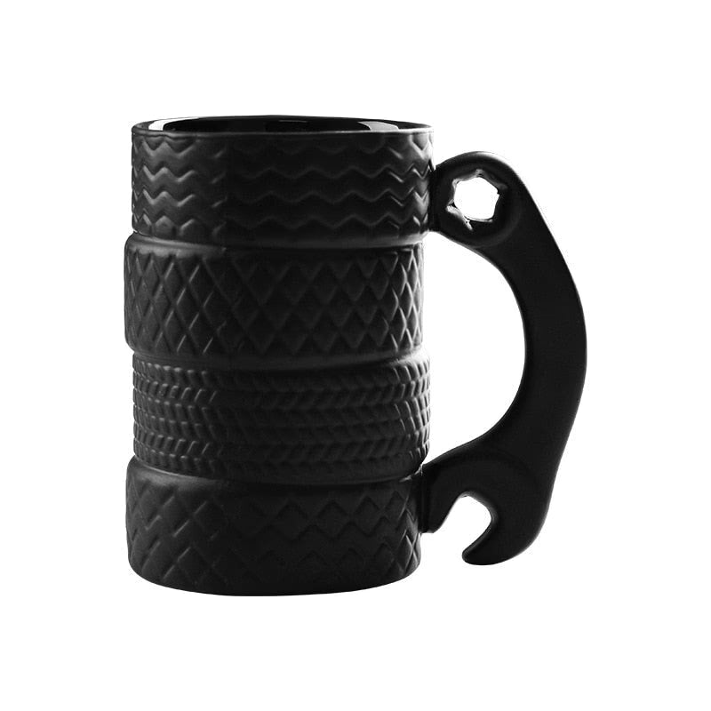 500ML Creative Cup Large Capacity Ceramic Cup Novelty Mug Tire Shaped Cup Office Home Coffee Cup Breakfast Cup acacuss