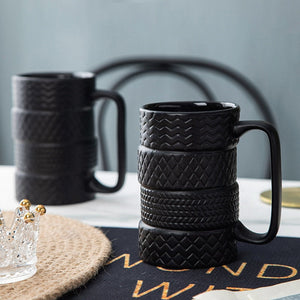 500ML Creative Cup Large Capacity Ceramic Cup Novelty Mug Tire Shaped Cup Office Home Coffee Cup Breakfast Cup acacuss