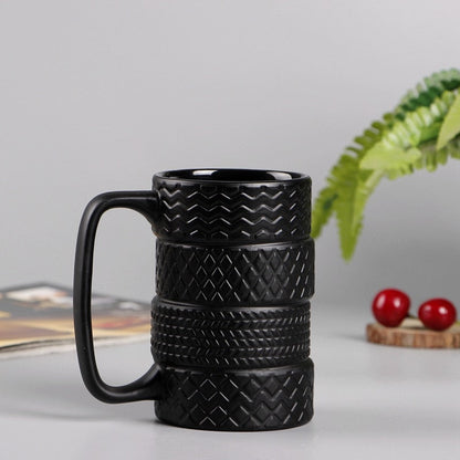 500ML Creative Cup Large Capacity Ceramic Cup Novelty Mug Tire Shaped Cup Office Home Coffee Cup Breakfast Cup acacuss
