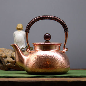 500ML Handmade Antique Copper Pot For Home Pure Copper Boiling Kettle Thickened Red Copper Teapot Health Tea Kettle acacuss