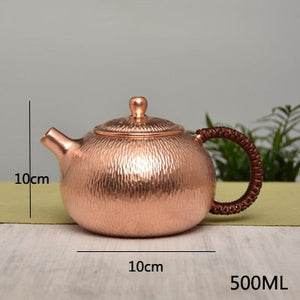 500ML Tea pot Pure Copper Handmade Chinese Style Kettle Kung Fu Tea Drinkware Tableware acacuss