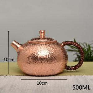 500ML Tea pot Pure Copper Handmade Chinese Style Kettle Kung Fu Tea Drinkware Tableware acacuss