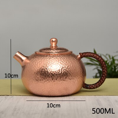 500ML Tea pot Pure Copper Handmade Chinese Style Kettle Kung Fu Tea Drinkware Tableware acacuss