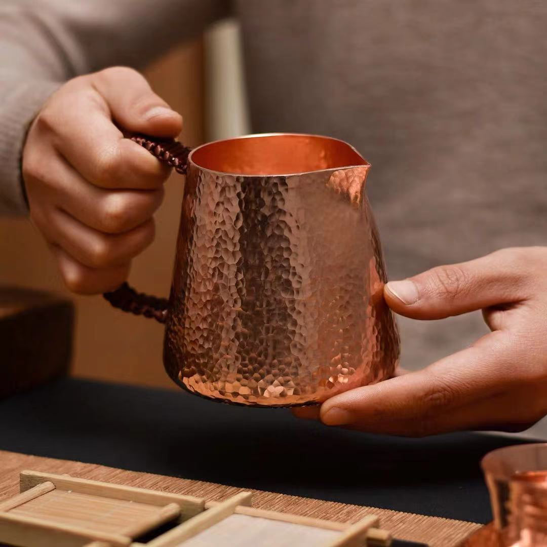 500ml Pure Copper Latte Pitcher Milk Jug Water Pots Kettles Hammer Handcraft  Drinkware Tableware acacuss