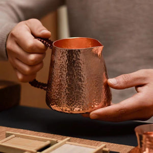 500ml Pure Copper Latte Pitcher Milk Jug Water Pots Kettles Hammer Handcraft  Drinkware Tableware acacuss
