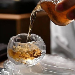 50ML Japanese Style Glass Tea Cup Frozen Burnt Glass Cup Kung Fu Small Tea Cup Living Room Decoration Master Cup Master Teacup acacuss