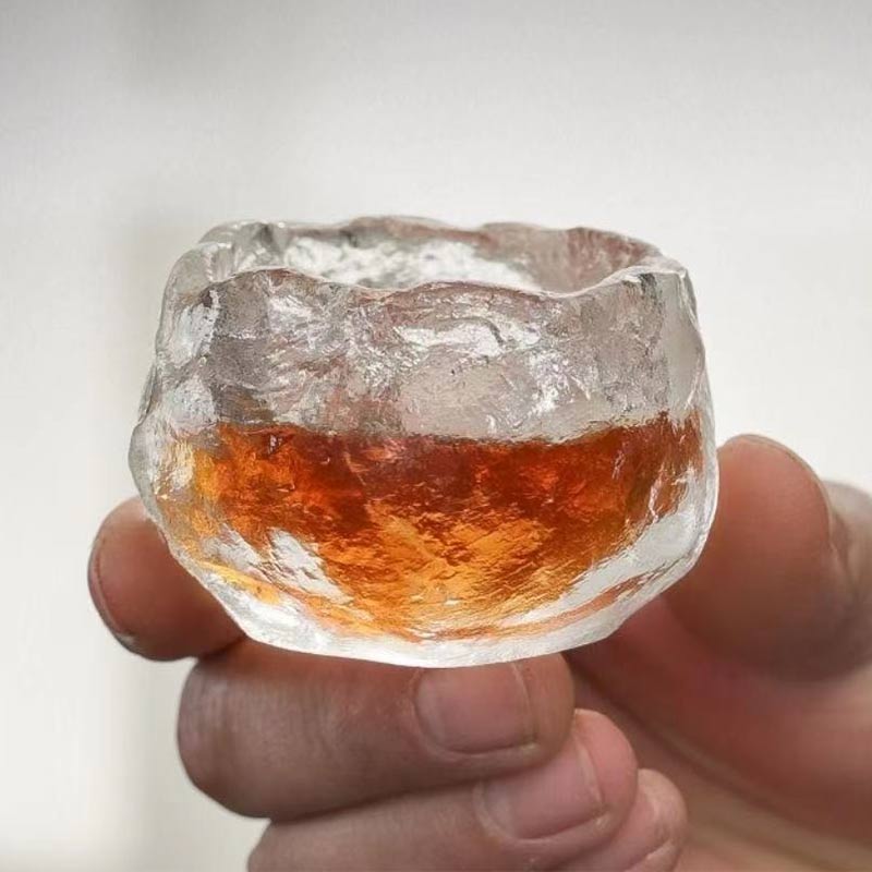 50ML Japanese Style Glass Tea Cup Frozen Burnt Glass Cup Kung Fu Small Tea Cup Living Room Decoration Master Cup Master Teacup acacuss