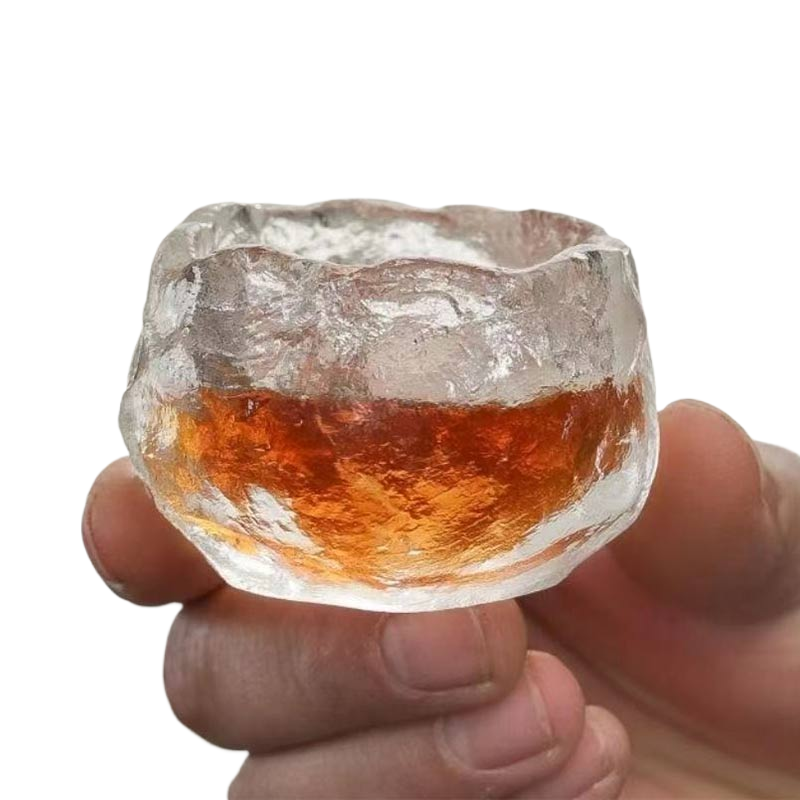 50ML Japanese Style Glass Tea Cup Frozen Burnt Glass Cup Kung Fu Small Tea Cup Living Room Decoration Master Cup Master Teacup acacuss