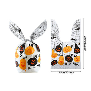 50Pcs Halloween Clear Plastic Candy Bags Pumpkin Skull Gift Packaging Bag Trick Or Treat Halloween Decor Printed Gift Bags 2023 acacuss