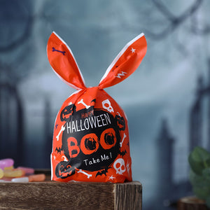 50Pcs Halloween Clear Plastic Candy Bags Pumpkin Skull Gift Packaging Bag Trick Or Treat Halloween Decor Printed Gift Bags 2023 acacuss