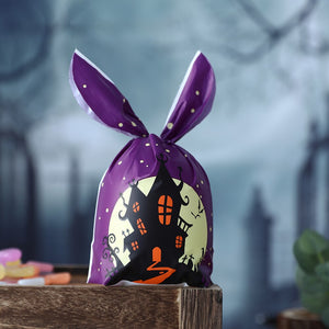 50Pcs Halloween Clear Plastic Candy Bags Pumpkin Skull Gift Packaging Bag Trick Or Treat Halloween Decor Printed Gift Bags 2023 acacuss