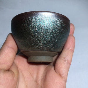 50ml Small Cups Color Tenmoku Tea Cup Natural Clay and Ore Chinese Traditional Kungfu Teaware Fired in Kiln /JIANZHAN acacuss