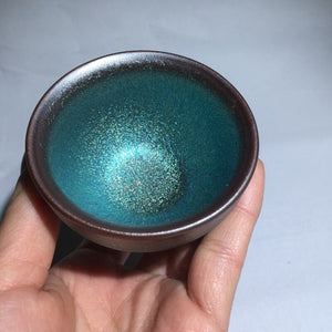 50ml Small Cups Color Tenmoku Tea Cup Natural Clay and Ore Chinese Traditional Kungfu Teaware Fired in Kiln /JIANZHAN acacuss