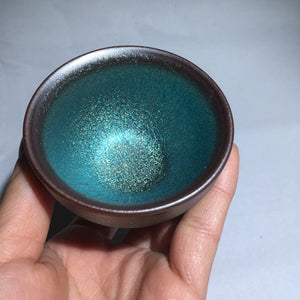 50ml Small Cups Color Tenmoku Tea Cup Natural Clay and Ore Chinese Traditional Kungfu Teaware Fired in Kiln /JIANZHAN acacuss
