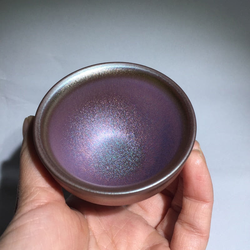 50ml Small Cups Color Tenmoku Tea Cup Natural Clay and Ore Chinese Traditional Kungfu Teaware Fired in Kiln /JIANZHAN acacuss