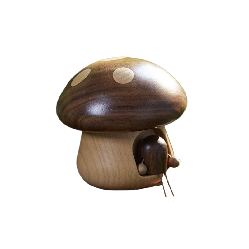 Creative Wooden Music Box Mushroom Music Box Home Decoration Living Room Decoration Tabletop Decoration acacuss